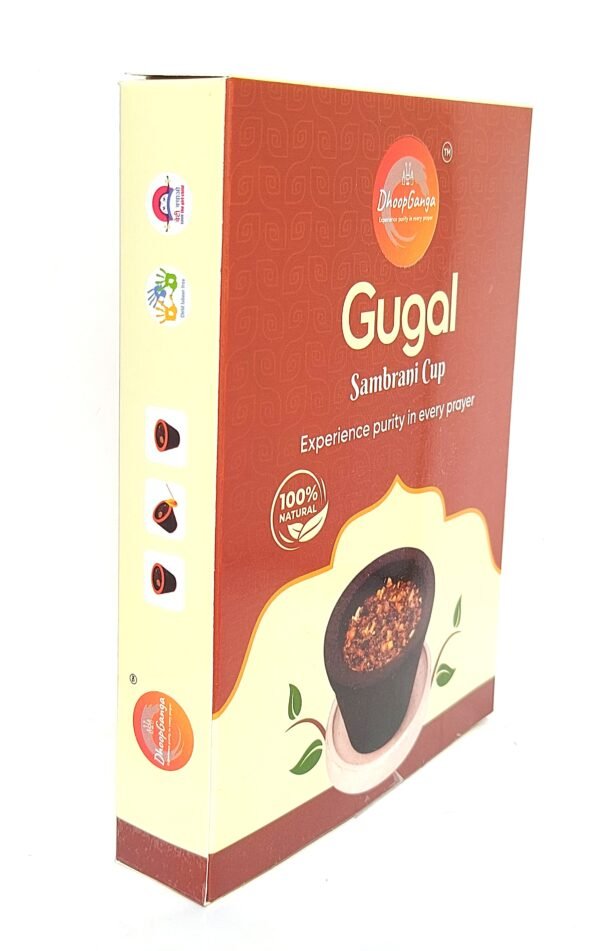 DHOOPGANGA Gugal Sambrani Cup – 12 Pcs | Natural Fragrance | Ideal for Daily Pooja, Meditation & Home Purification - Image 2