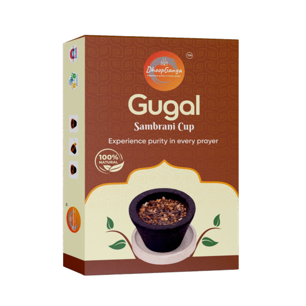 DHOOPGANGA Gugal Sambrani Cup – 12 Pcs | Natural Fragrance | Ideal for Daily Pooja, Meditation & Home Purification