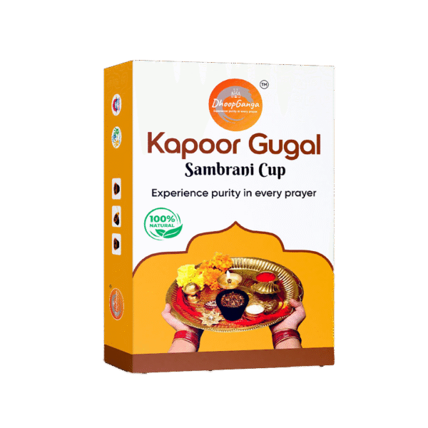 DHOOPGANGA Kapoor Gugal Sambrani Cup – 12 Pcs | Natural Fragrance | Ideal for Daily Pooja, Meditation & Home Purification